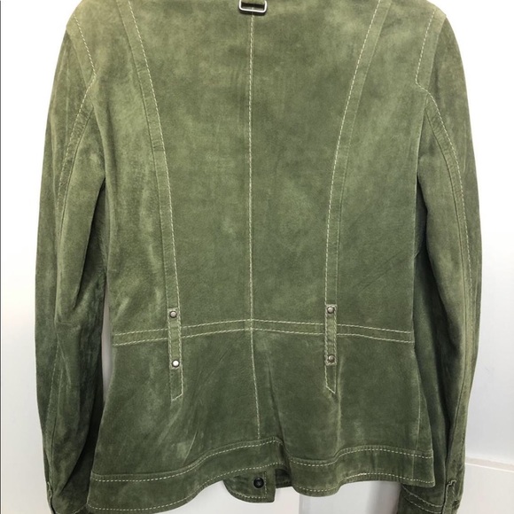Danier green suede leather womens jacket S SML 2000s Y2K 90s - Picture 2 of 8